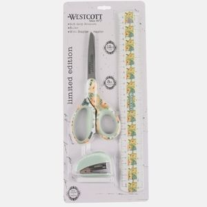 Westcott Fashion Desk Set Sidekick, Scissors, Ruler and Mini Stapler